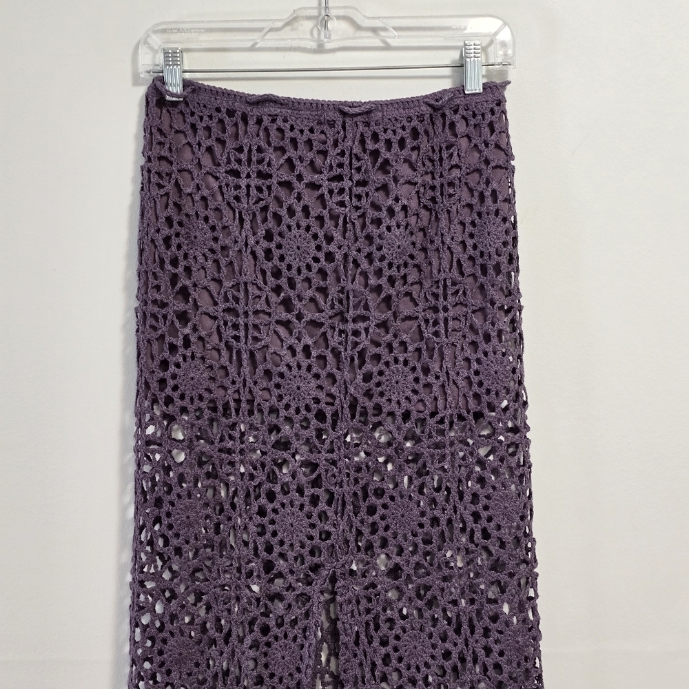 Pull &Bear Elegant Purple Crochet Skirt - Picture 8 of 10